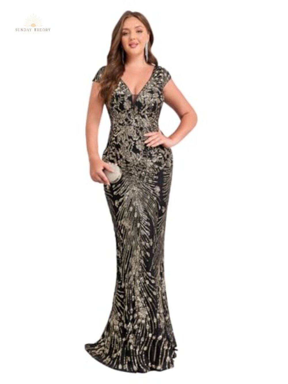 Sequined Sleeveless V-Neck Mermaid Prom Dress Evening Gown